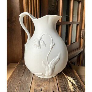 Metropolitan Museum of Art White Bisque Floral Pitcher